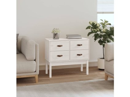 Multidom Konzolová skrinka biela 90x40x78 cm masívna borovica