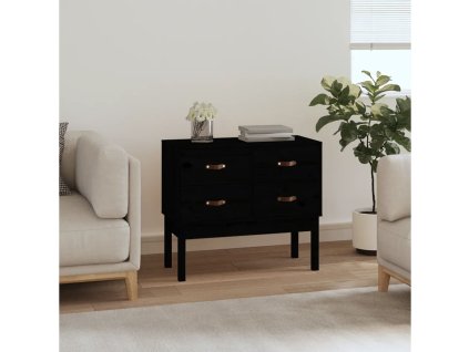 Multidom Konzolová skrinka čierna 90x40x78 cm masívna borovica