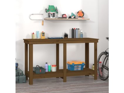 Multidom Pracovná lavica medová 140x50x80 cm masívna borovica