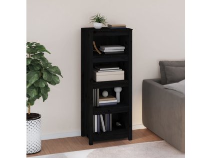Multidom Knižnica čierna 50x35x125,5 cm masívna borovica