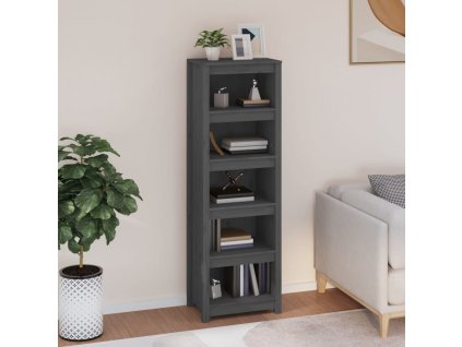 Multidom Knižnica sivá 50x35x154 cm masívna borovica