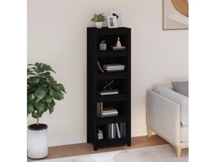 Multidom Knižnica čierna 50x35x154 cm masívna borovica