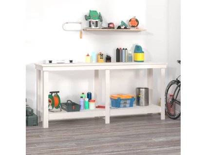 Multidom Pracovná lavica biela 180x50x80 cm masívna borovica