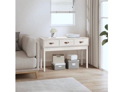 Multidom Konzolový stolík biely 114x40x75 cm masívne borovicové drevo