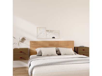 Multidom Nástenné nočné stolíky 2 ks medovohnedé 50x36x40 cm