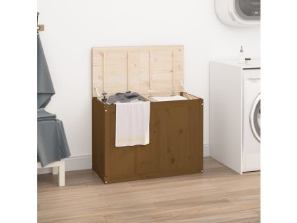 Multidom Kôš na bielizeň medovohnedý 88,5x44x66 cm masívna borovica