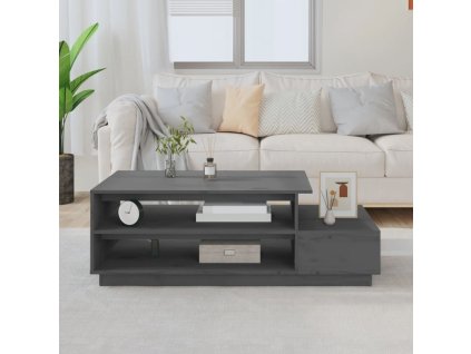 Multidom Konferenčný stolík sivý 120x50x40,5 cm borovicový masív