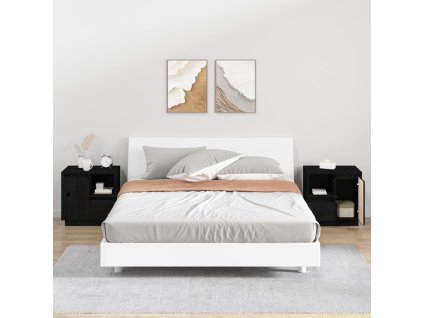 Multidom Nočné stolíky 2 ks čierne 50x34x50 cm borovicový masív