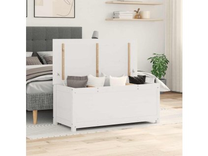 Multidom Úložný box biely 110x50x45,5 cm masívna borovica