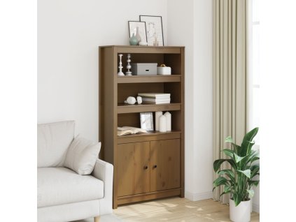Multidom Vysoká skrinka medovohnedá 80x35x154 cm borovicový masív