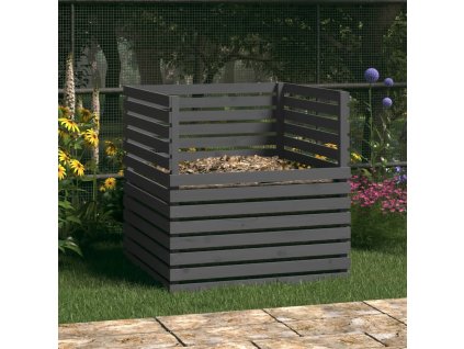 Multidom Kompostér sivý 100x100x102 cm masívne borovicové drevo