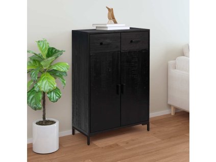 Multidom Skrinka na topánky, čierna 75x40x110 cm, borovicový masív