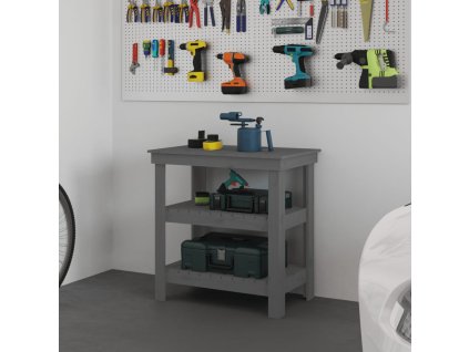 Multidom Pracovná lavica sivá 78,5x50x80 cm masívna borovica