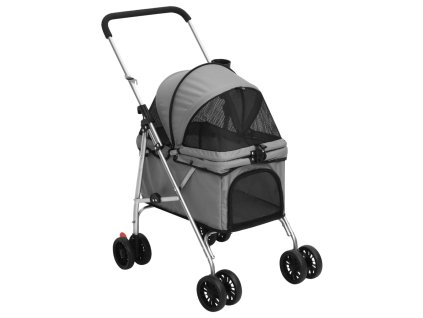 Multidom Skladací kočík pre psa sivý 76x50x100 cm oxfordská tkanina