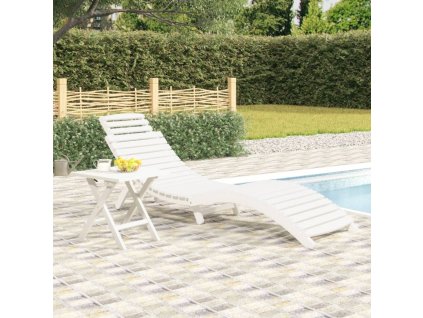 Multidom Lehátko biele 184x55x64 akáciové masívne drevo