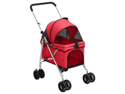 Multidom Skladací kočík pre psa červený 76x50x100 cm oxfordská tkanina