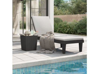 Multidom Lehátko na opaľovanie čierne 155x58x83 cm polypropylén