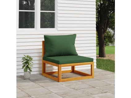 Multidom Záhradná stredová pohovka a zelené vankúše masívna akácia