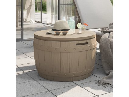 Multidom 3-v-1 záhradný úložný box bledohnedý polypropylén