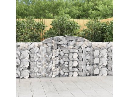 Multidom Oblúkové gabiónové koše 9ks 300x30x100/120cm pozinkované železo