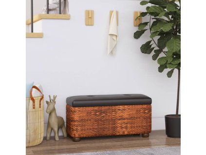 Multidom Úložné lavice 2 ks s hnedým vankúšom 69 cm Cattail