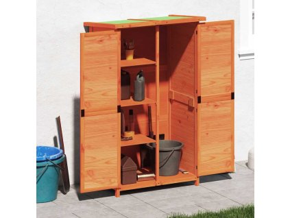 Multidom Záhradný domček na náradie hnedý 83x57x140 cm masívna borovica