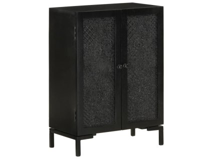 Multidom Komoda čierna 55x30x77 cm masívne mangovníkové drevo a železo
