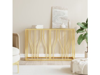 Multidom Konferenčný stolík 110x30x70 cm nehrdzavejúca oceľ a sklo