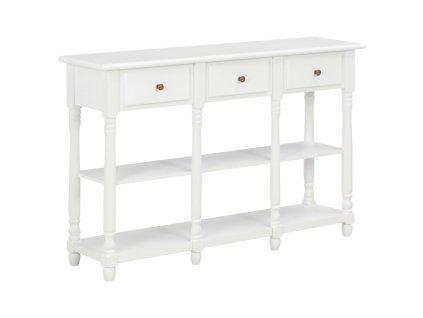 Multidom Konzolový stolík biely 110x30x76 cm kompozitné drevo