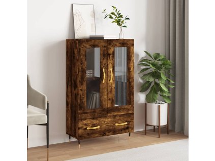 Multidom Vysoká skrinka dymový dub 69,5x31x115 cm kompozitné drevo