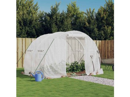 Multidom Fóliovník s oceľovým rámom biely 6 m² 3x2x2 m