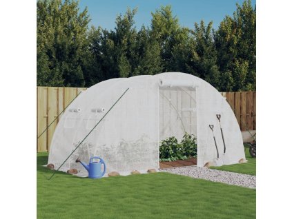 Multidom Fóliovník s oceľovým rámom biely 8 m² 4x2x2 m