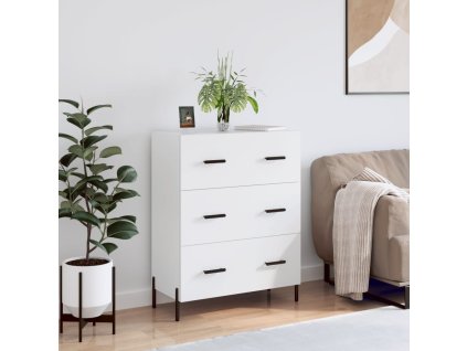 Multidom Komoda biela 69,5x34x90 cm kompozitné drevo