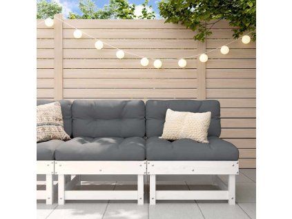 Multidom Rohové pohovky s vankúšmi 2 ks biele borovicový masív