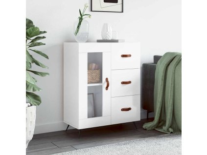 Multidom Komoda lesklá biela 69,5x34x90 cm spracované drevo