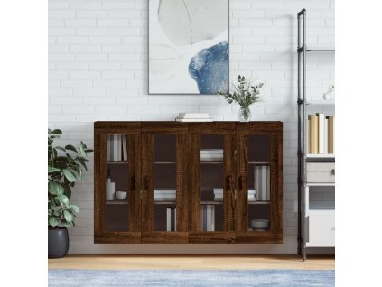 Multidom Nástenné skrinky 2 ks hnedý dub kompozitné drevo