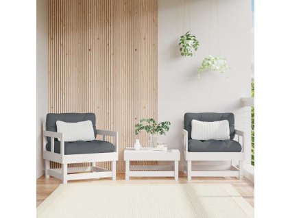 Multidom Záhradné stoličky s vankúšmi 2 ks biele borovicový masív
