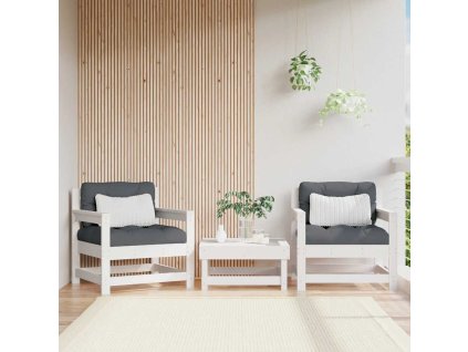 Multidom Záhradné stoličky s vankúšmi 2 ks biele borovicový masív