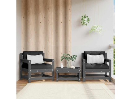 Multidom Záhradné stoličky s vankúšmi 2 ks sivé borovicový masív