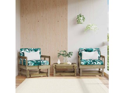 Multidom Záhradné stoličky s vankúšmi 2 ks impregnovaná borovica