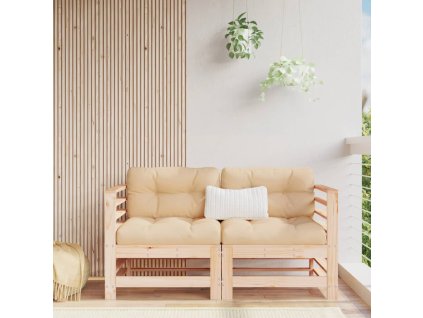 Multidom Rohové pohovky s vankúšmi 2 ks borovicový masív