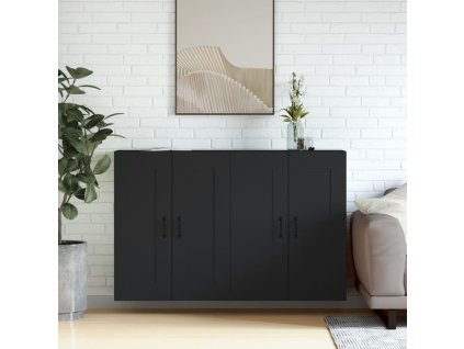 Multidom Nástenné skrinky 2 ks čierne kompozitné drevo