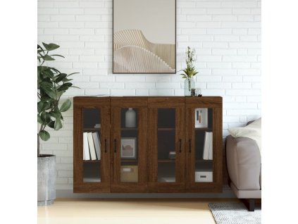 Multidom Nástenné skrinky 2 ks hnedý dub kompozitné drevo