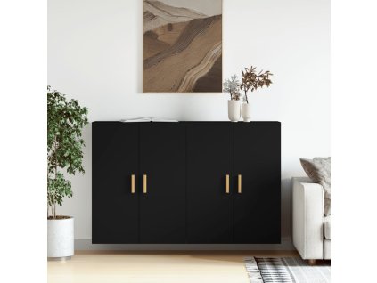 Multidom Nástenné skrinky 2 ks čierne kompozitné drevo