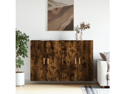 Multidom Nástenné skrinky 2 ks dymový dub kompozitné drevo