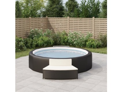 Multidom Záhradné taburetky s podložkami 2 ks čierne polyratan