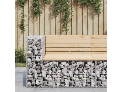 Multidom Záhradná lavička gabiónový dizajn 92x71x65,5cm masívna borovica