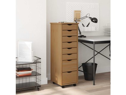 Multidom Skrinka so zásuvkami na kolieskach MOSS medovobiela borovica