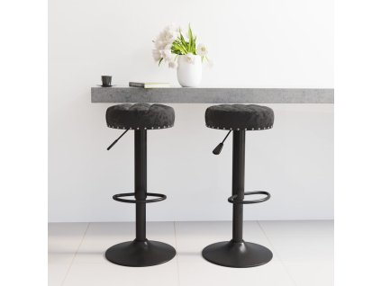 Multidom Barové stoličky 2 ks čierne zamatové