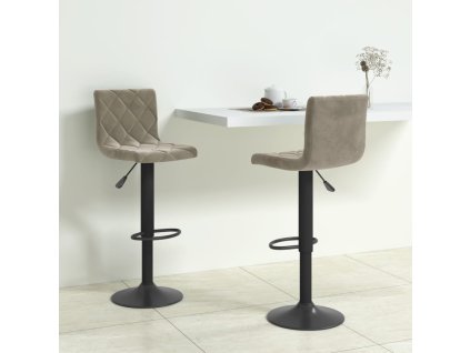Multidom Barové stoličky 2 ks bledosivé zamatové